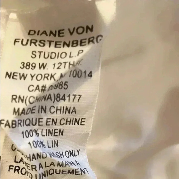 DVF cream lightweight  fabric drawstring vintage coverup/dress L - Picture 4 of 4